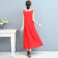 Women's Sleeveless Long Dress Round Neck Casual Loose Party Maxi Dress Bottoming Dress