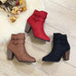 Martin Boots Women's Winter Thick Heel Large Women's Shoes Short Tube Women's Shoes Warm Snow Boots Women Fashion Zipper Boots