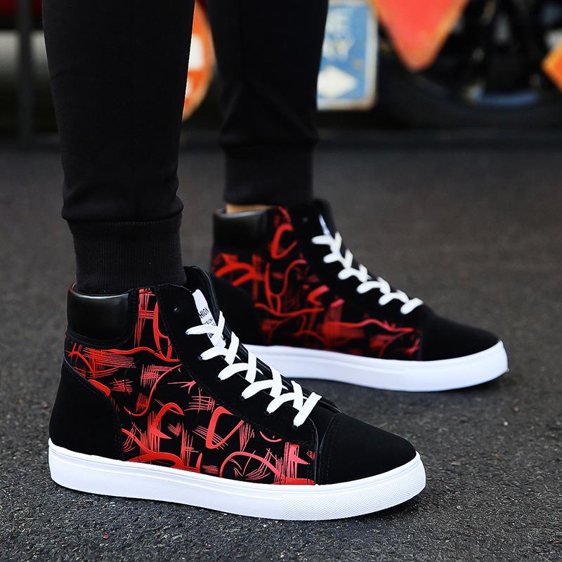 Spring Men High Top Shoes Men's Shoes Student Canvas Shoes Men's Casual Shoes Youth Sneakers Casual Fashion