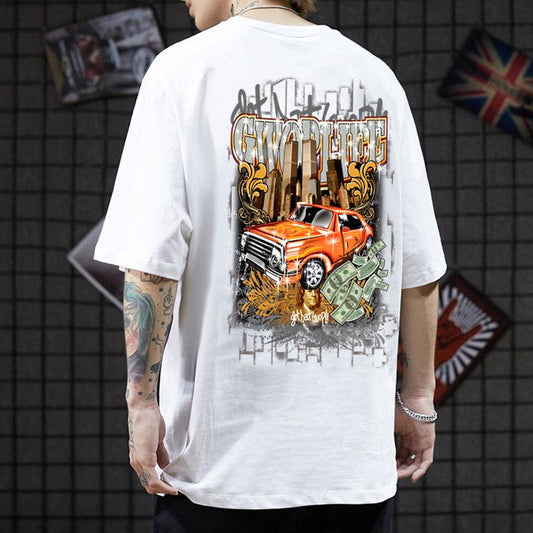 Half-sleeve T-shirt street personality clothing cotton large size men's short-sleeved T-shirt men