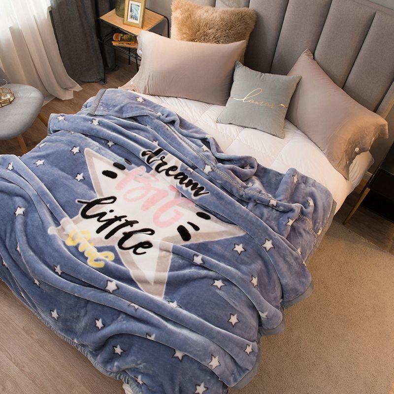 Large-size Fluffy Super Soft Quilt Coral Fleece Blanket Double-sided Plus Fleece Blanket Warm and Breathable Sheets Nap Blanket Air Conditioning Quilt