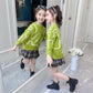 Autumn and Winter Thick Sweater Round Neck Low Neck Long Sleeve Sweater Little Girl Fashion Jacket