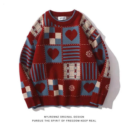 Men's Sweater Autumn and Winter Thickening Round Neck Pullover Sweater Tide Slim Warm Sweater Bottoming Shirt Youth Shirt