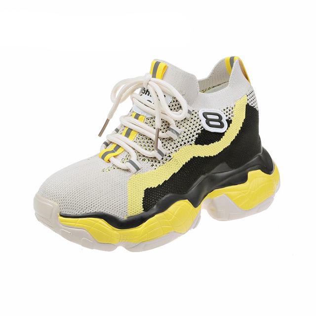 Roman Breathable Chunky Sneakers Women Summer Mesh Slip-on Woman Casual Sneakers Thick Sole Women Shoes