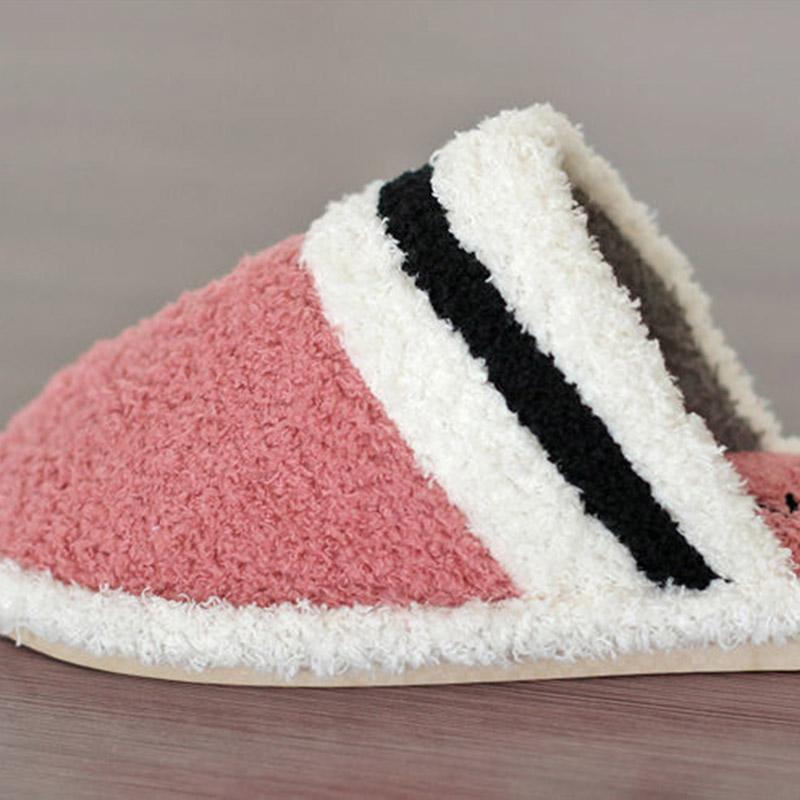 Men's and Women's Autumn and Winter Couple Cotton Slippers Sweet Warm Woolen Non-slip Slippers
