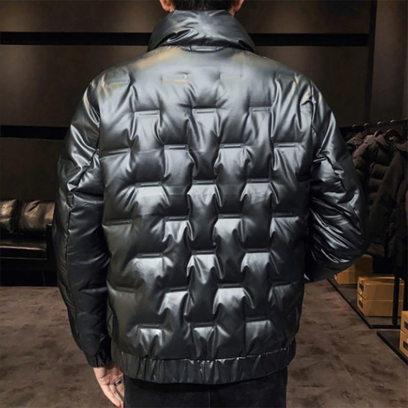 Men's Down Jacket Autumn and Winter Jackets Short Trend Stand-up Collar Fashion Shiny Coat for Men