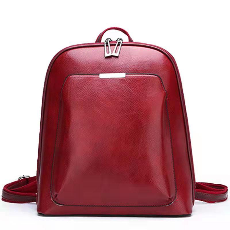 Vintage Backpack Leather Women Backpack Large Capacity School Bag For Girls Leisure Shoulder Bags