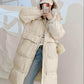 WTEMPO Down Jacket Mid-length Over-the-knee Quilted Jacket Loose Fashion White Duck Down