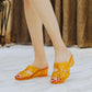 Crystal Jelly Plastic Wedge Heel Sandals and Slippers Women High-heeled Summer Wear Middle-heel Fashion Non-slip Thick Heel Slippers