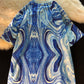 Women Summer T-shirt Water Ripple Print Short Sleeve T-shirt Streetwear Tie Dye Funny Loose Round Collar Casual T-shirt