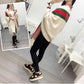 Autumn and Winter Knitted Sweater Mid-length Long-sleeved Color Matching Bat Shirt