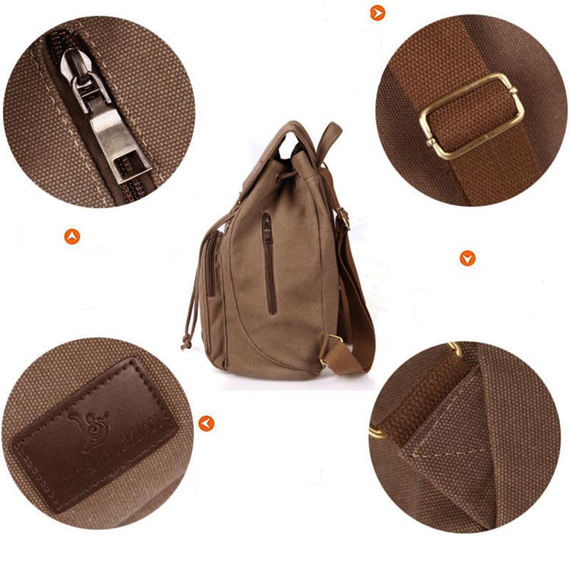 Unisex Backpack Multi-layer Casual Retro Student Computer Bag Travel Canvas High-capacity Schoolbag