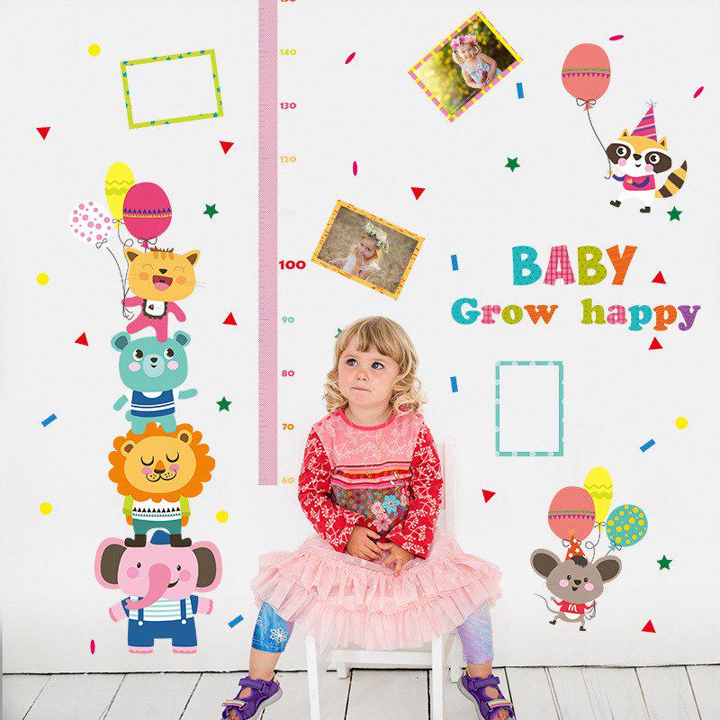 [Wall sticker ]Cartoon Animal Height Measurement Stickers For Children Baby Rooms Interior Decoratio