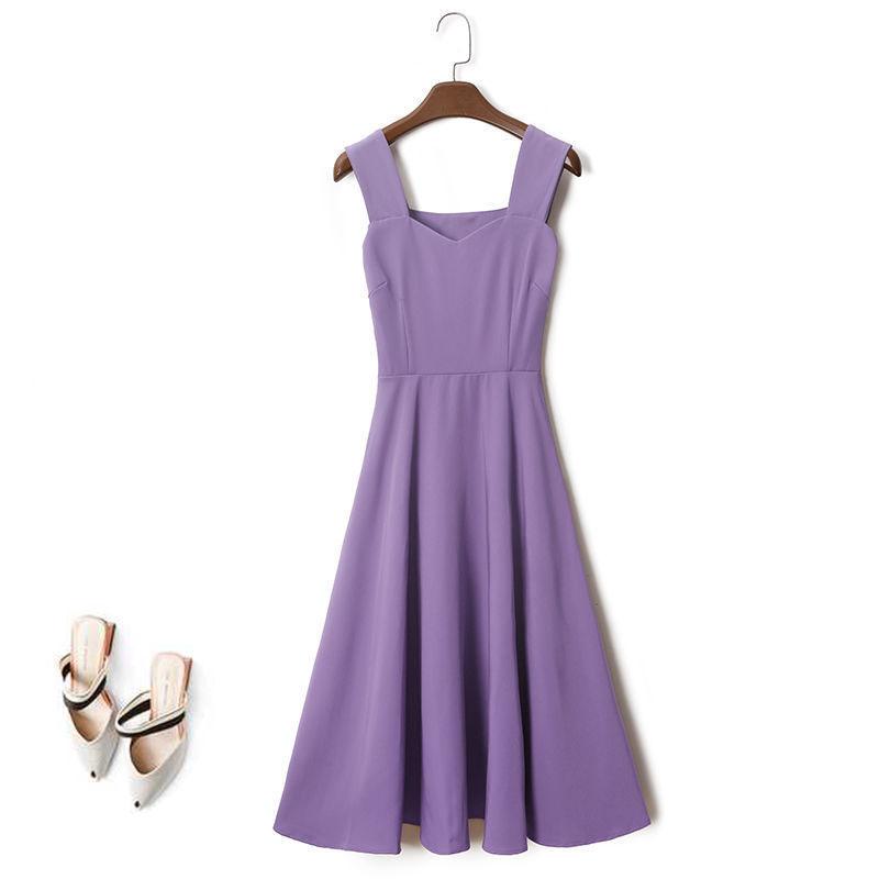 Fruit Green Dress Waist and Thin Fashionable and Versatile Retro Sling Multi-color Optional