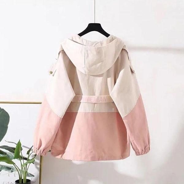 Women's Autumn Large Size Casual Hooded Coats Spring Casual Long Sleeve Loose Zipper Jackets