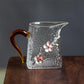 Heat Resistant Large Glass Teapot with Handle 3D Plum Glass Teacup Transparent Hammer Pattern Chahai Drinkware