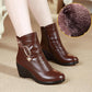 Winter Mother's Cotton Shoes Short Boots Non-slip Ladies Plus Velvet To Keep Warm Middle-heeled Middle-aged and Elderly Women's Shoes
