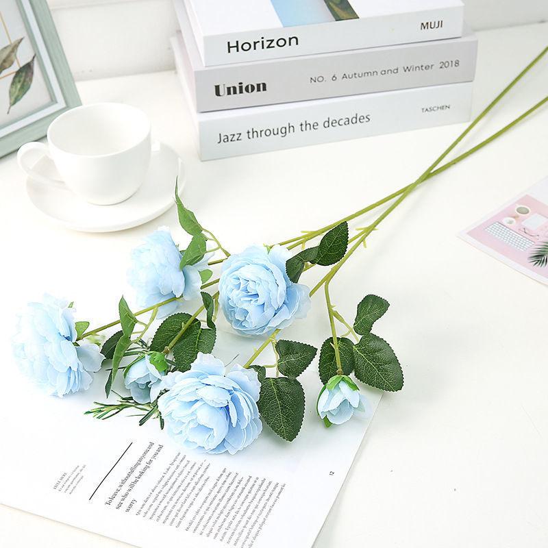 Simulation Peony Rose Bouquet Wedding Home Living Room Decoration Tea Table Fake Flower Silk Flower Flower Arrangement