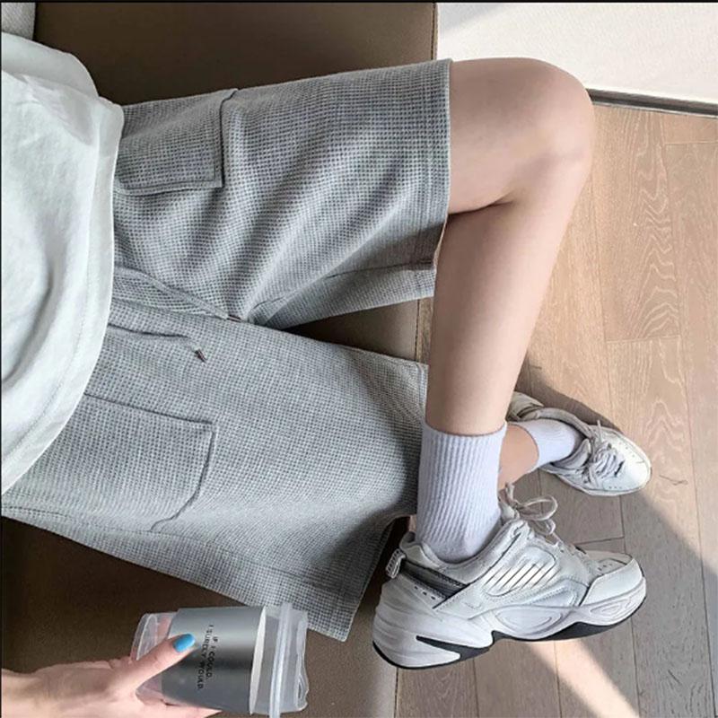Summer Waist Drawstring Shorts Women's Thin High-waisted Loose and Thin Sports Casual Wide-leg Five-point Shorts Women