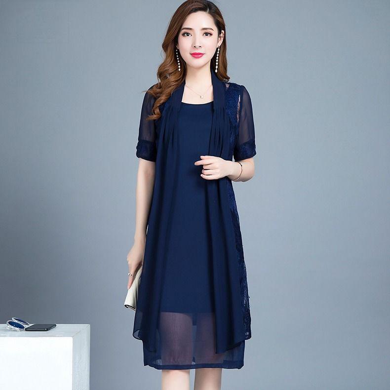 Two-piece Dress Women Mid-length Chiffon Suit Skirt Lightweight and High Quality