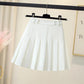 Pleated Skirt Women's Spring and Summer High Waist Anti-glare Black A-line Short Skirt