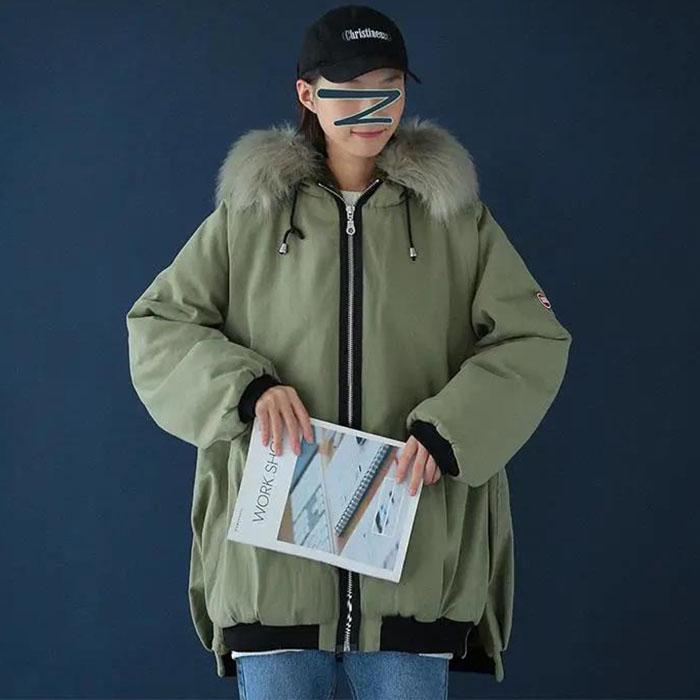 Winter Padded Jacket Ladies Loose Fashion Lamb Wool Coat Cotton Jacket  Student Cotton Jacket