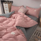 Home Solid Color Duvet Cover Set Soft Cotton Comforter Cover Pillowcase Set Single Twin Queen King Sizes Quilt Cover Set