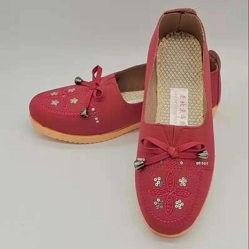 Old Beijing Cloth Shoes Female Mother Shoes Solid Color Work Shoes Pump Flat Shoes Casual Comfortable Grandma Shoes