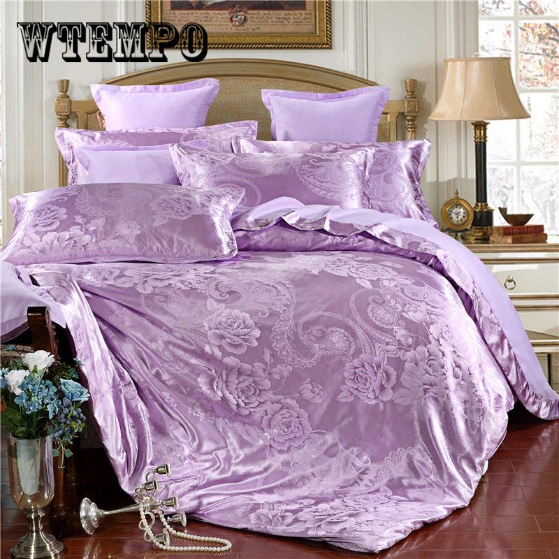 Luxury Bedding set 4Pcs Queen  size Bed set Embroidery Duvet cover Bedsheets linen set