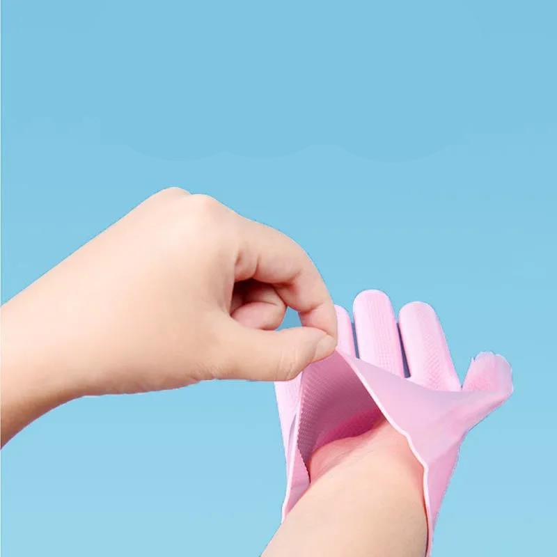 Pet Dogs and Cats Bathing Massage Gloves Dogs Use Finger Silicone Gloves To Scrub Bathtub Cleaning Pet Supplies