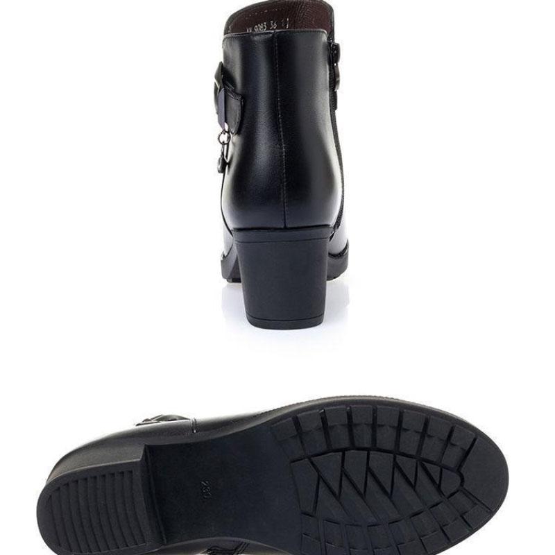 Winter Women's Boot Natural Genuine Leather Wool Warm Female Snow Boot Fashion Booties Women