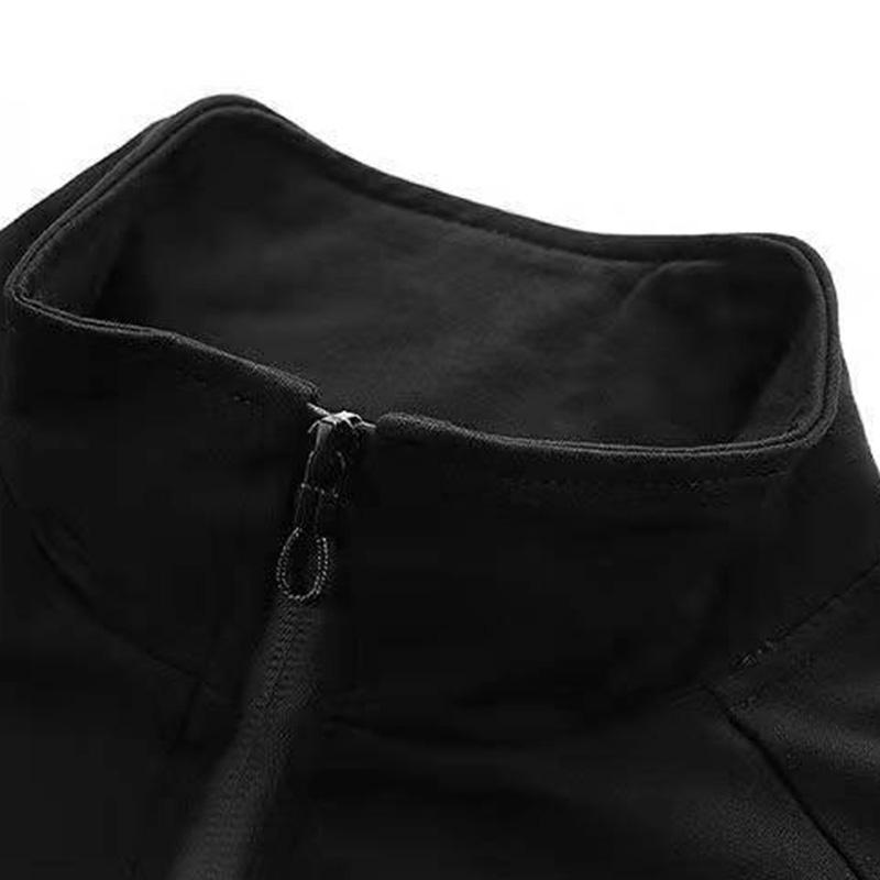 Spring and Autumn Casual Sports Cardigan Sweater Men's Loose Zipper Stand Collar Jacket Top Coat