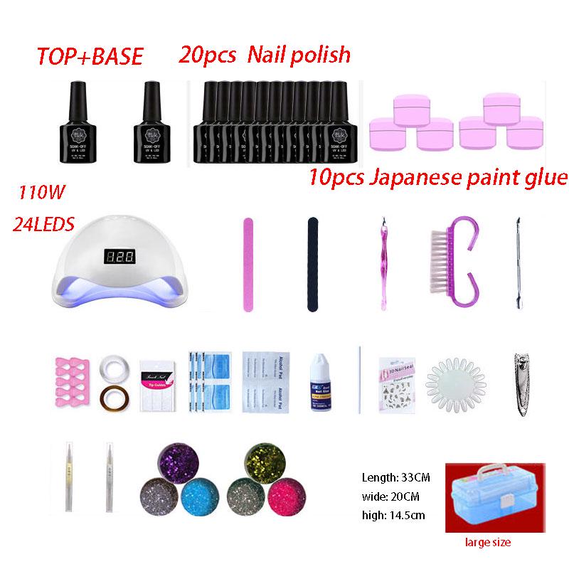 Nail Set UV LED Lamp Dryer Gel Nail Polish Starter Kit Manicure Nail Art Tool Primer Nail Art Set