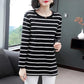 Women T-Shirt Cotton Long Sleeve Lady T Shirt Striped Summer Spring Autumn Female White Trendy  Top Pullover