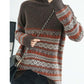 Autumn and Winter Turtleneck Sweater Women's Pullover Thickened Outer Wear Loose Large Size Jacquard Urban Women Base Sweater