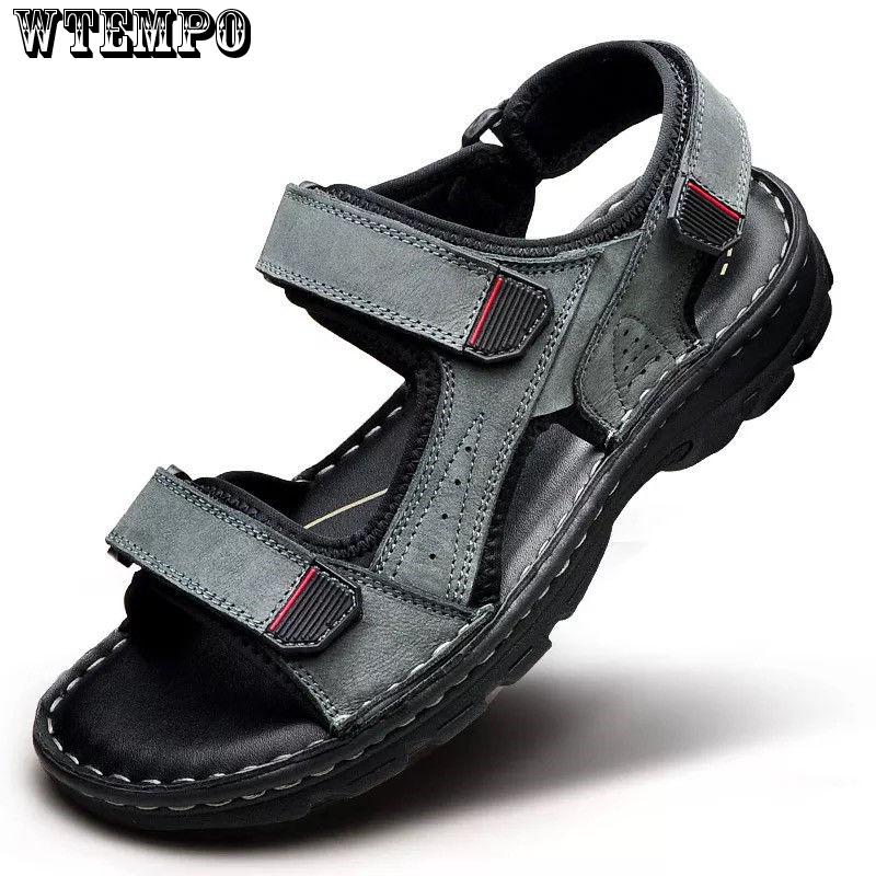 Genuine Leather Sandals Business Casual Shoes Men Outdoor Beach Sandals Roman Summer Shoes