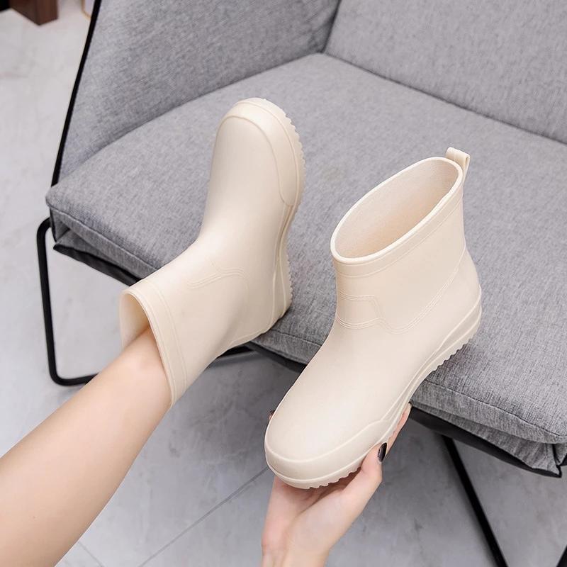 Waterproof Rain Boots for Girls Women Work Shoes Non Slip Anti Skip Water Shoes Pink Boots PVC 36-40 Size Fashion