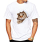 3D Style T-shirts Cute Cat Print Tees Summer Men Shirts Fashion Statement Casual Thin Pullover O-neck Short Sleeves Tees