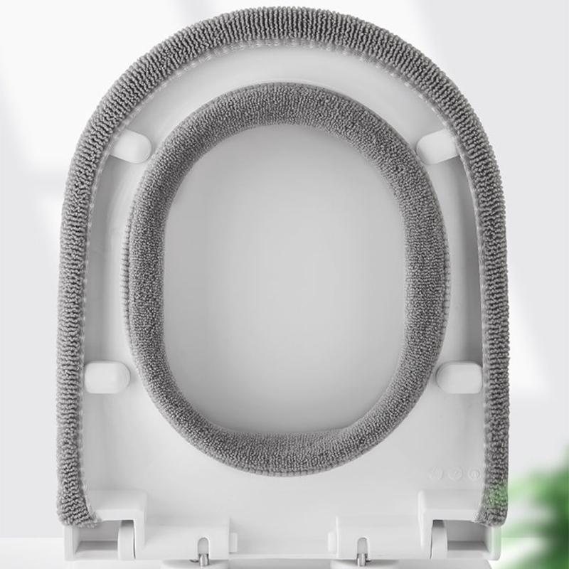 Toilet Seat Cushion Household Winter Thick Plush Toilet Cushion Toilet Cover Four Seasons General Plus Velvet Toilet Washer