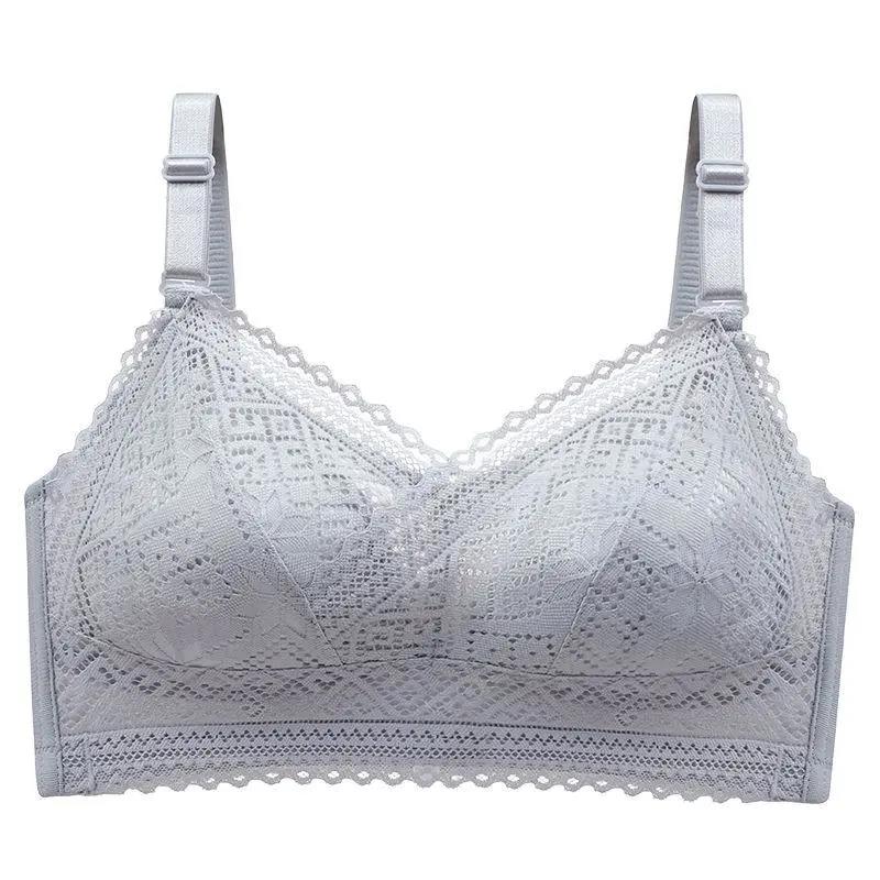 Thin Sexy Lace Anti-glare Skin-friendly Breathable Gather Anti-sagging Breast Lift Women's Underwear Bra