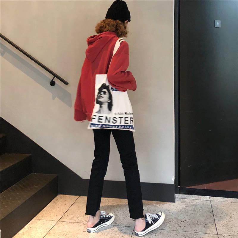 WTEMPO Straight Jeans Female Students' Pants Were Thin and Elastic Nine Points Micro Pull Pants Women