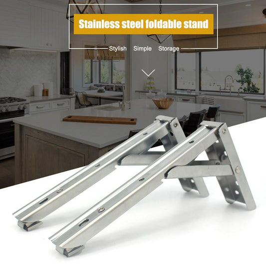 2x 8-14 Inch White Folding Angle Bracket DIY Home Table Bench Adjustable Wall Mounted Durable Bearing Shelf Bracket