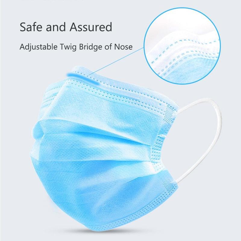 Disposable Non Woven Filter Layer 3 Masks Breathable Dust Safety Mask