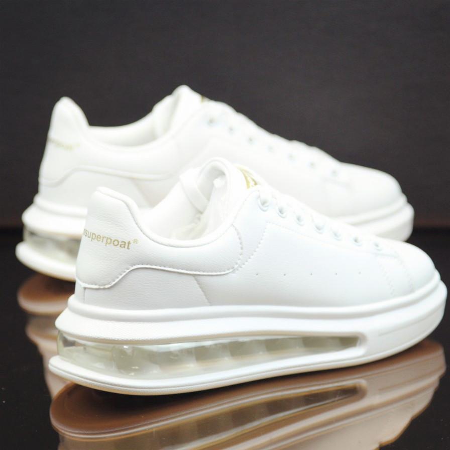 Men Women Sneaker White Leather Sports Shoes Couple Casual Shoes  Increased Running Shoes Unisex