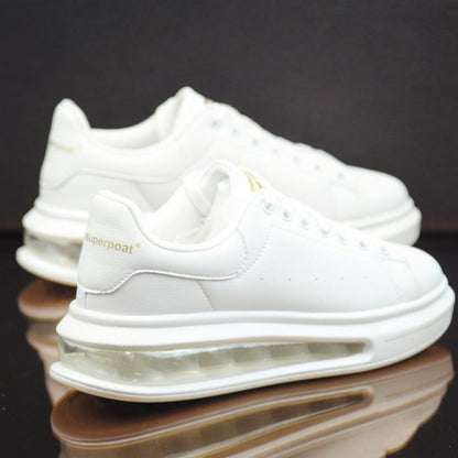 Men Women Sneaker White Leather Sports Shoes Couple Casual Shoes  Increased Running Shoes Unisex
