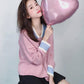 Women's Warm Sweaters V-neck Sweater Female Students Loose Wild Contrast Sweater Coat Women