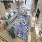 Flower Printed 3D Carpet Large Size  Peacock Living Room Bedroom Tea Table Rug Antiskid Floor Mat