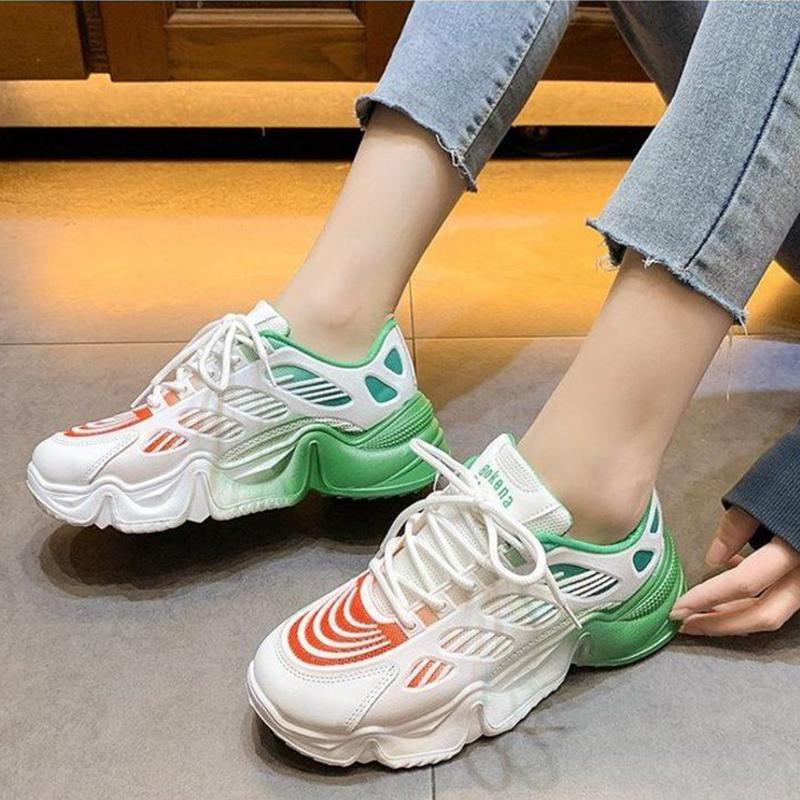 Harajuku Style Spring  Summer All-match Candy Color Increased Thick-soled Korean Casual Fashion Sneakers