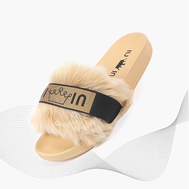 Hairy Slippers Women Wear Autumn and Winter Ins Tide 2020 Ms. Home Net Red Thick Bottom Indoor Cotton Slippers
