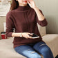 Winter Sweater Women Solid Color Half Turtleneck Sweater Thick Loose Solid Color Base Sweater
